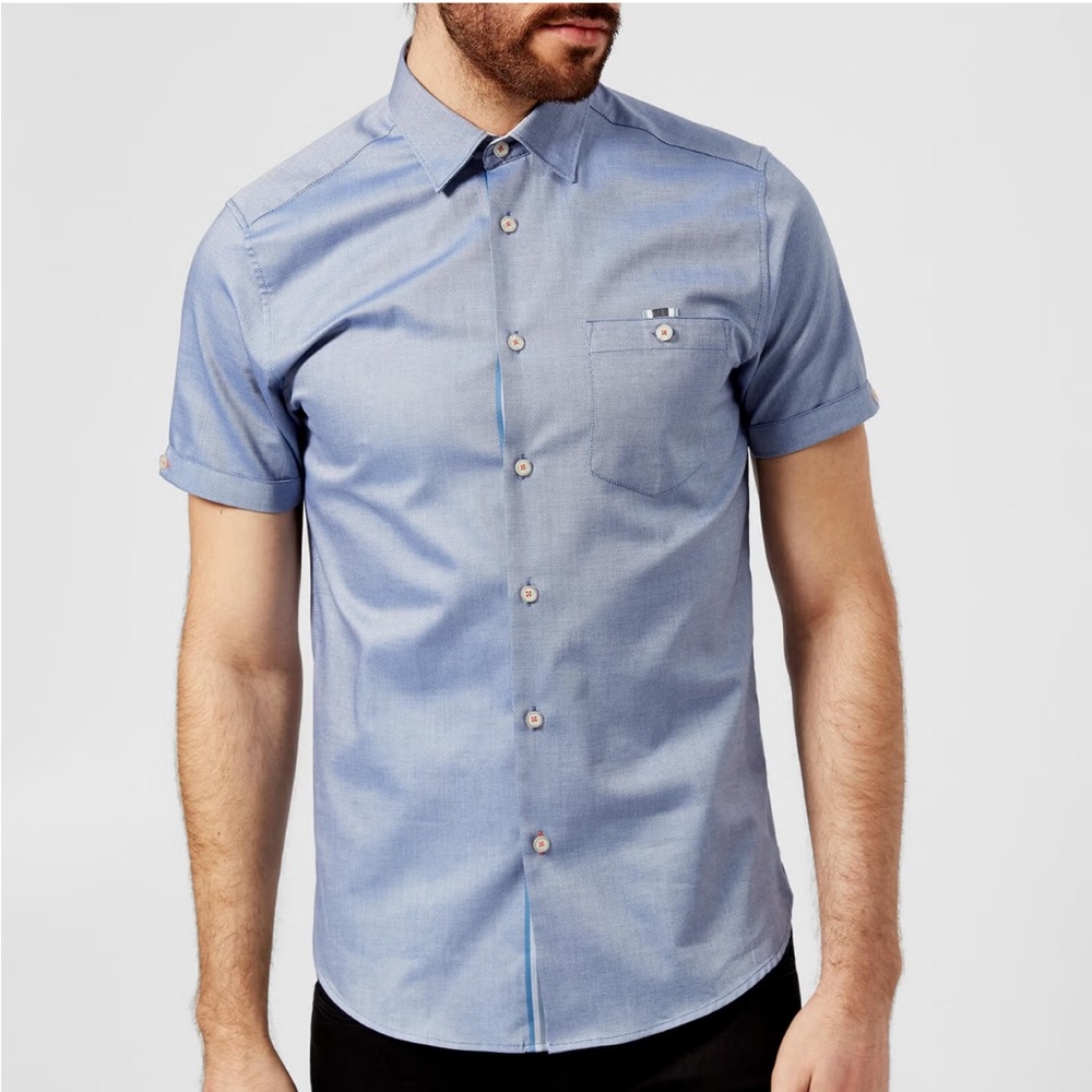 Men's Ted Baker Blue Short Sleeve Shirt